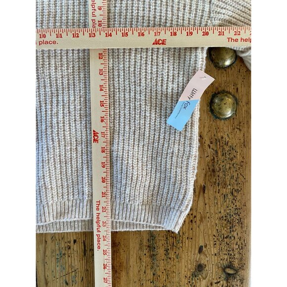 NWT Witty Fox Beige Pink Fringe Sweater S Pullover Knit Polyester Round Neck - Picture 7 of 7